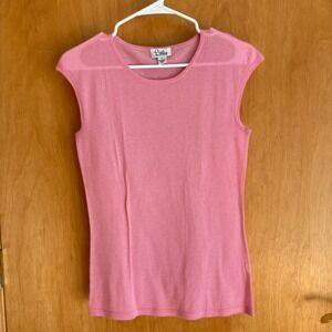 Lilly Pulitzer Pink Sleeveless Cashmere‎ Top Crew Neck Knit Shirt